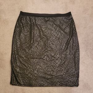 Eva Varro Black Textured Pencil Skirt Sz Med